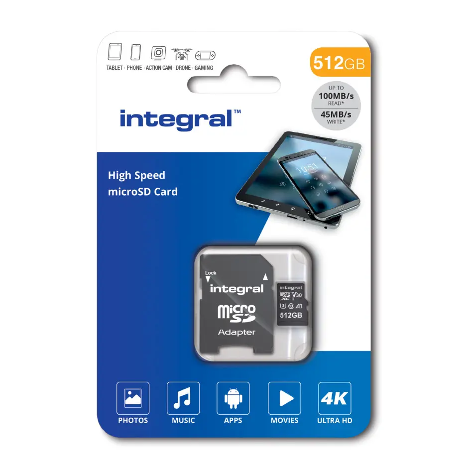 HIGH SPEED Micro SD Card MICROSDHC/XC V30 UHS-I U3 | 512GB
