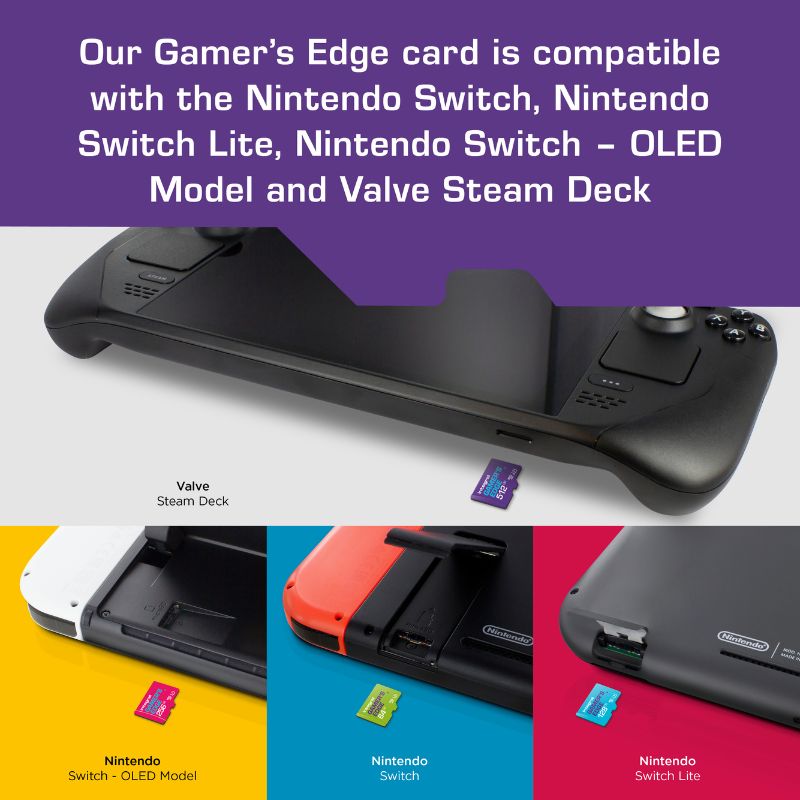 Gamers Edge Memory Card for Steam Deck and Nintendo Switch Compatibility