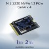M.2 2230 NVMe SSD Gen4 Capacities Capacities for M.2 2230 NVMe SSD Gen4 1TB and 2TB