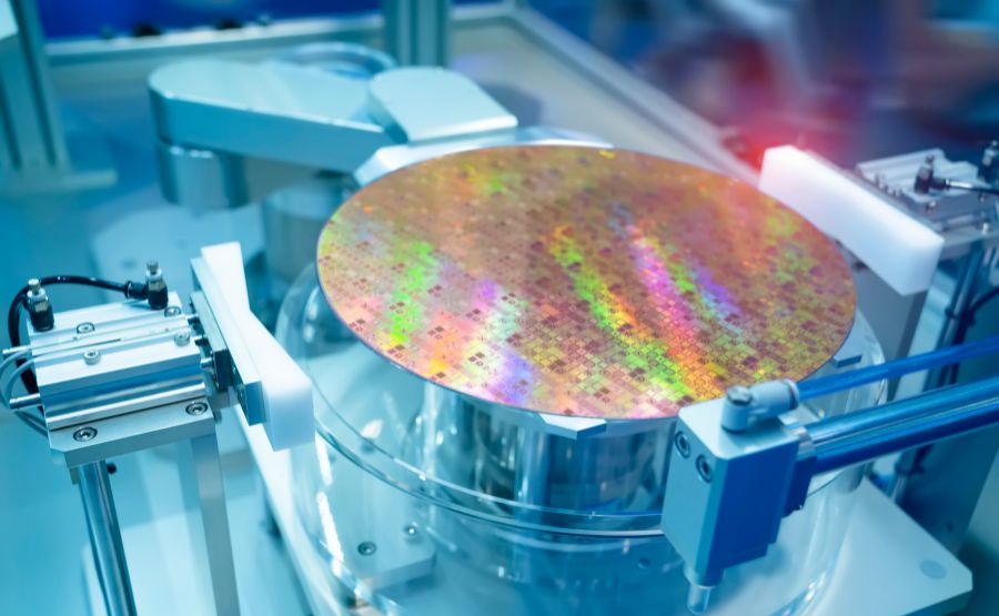 A completed semiconductor / IC wafer