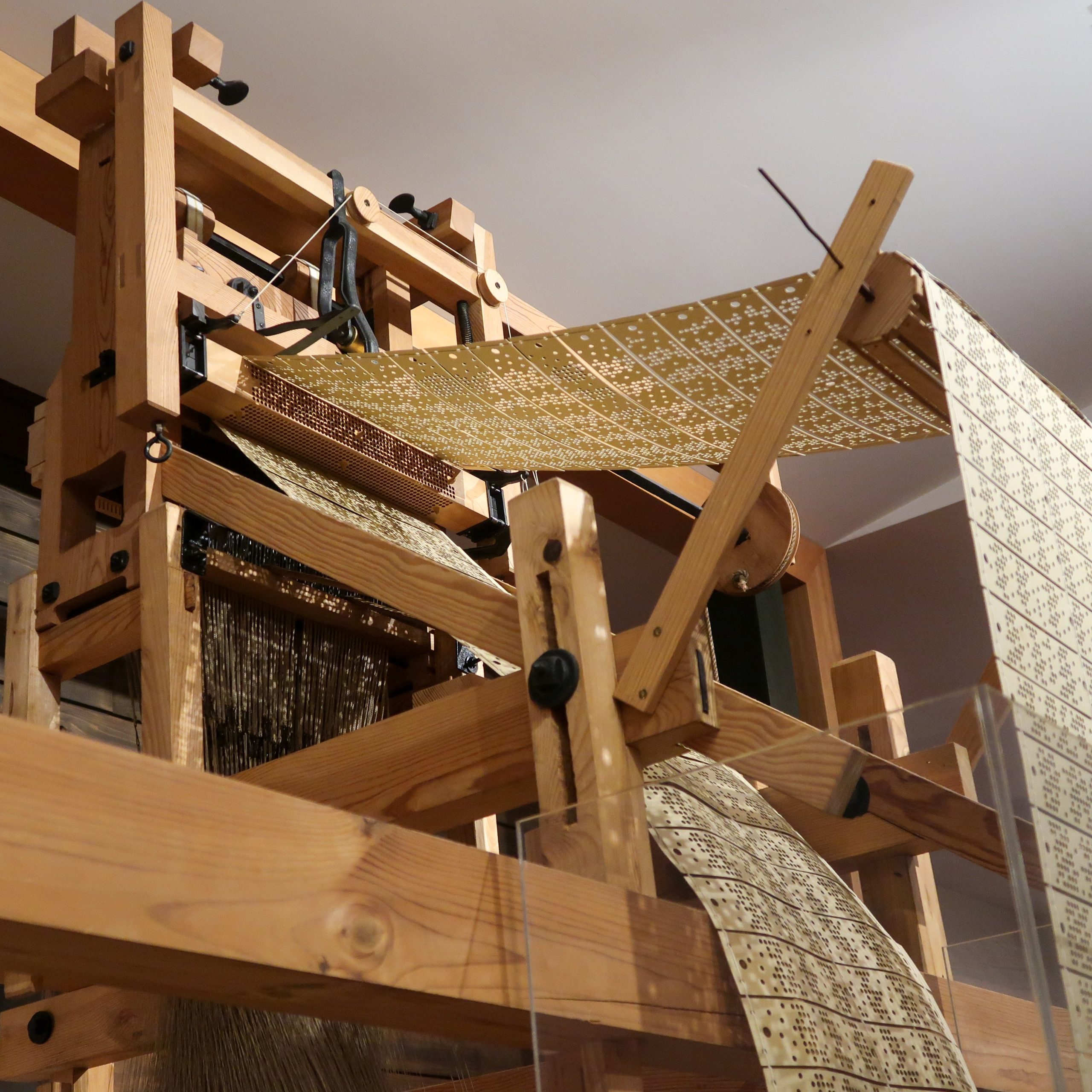 Old,Jacquard,Loom,Punch,Card