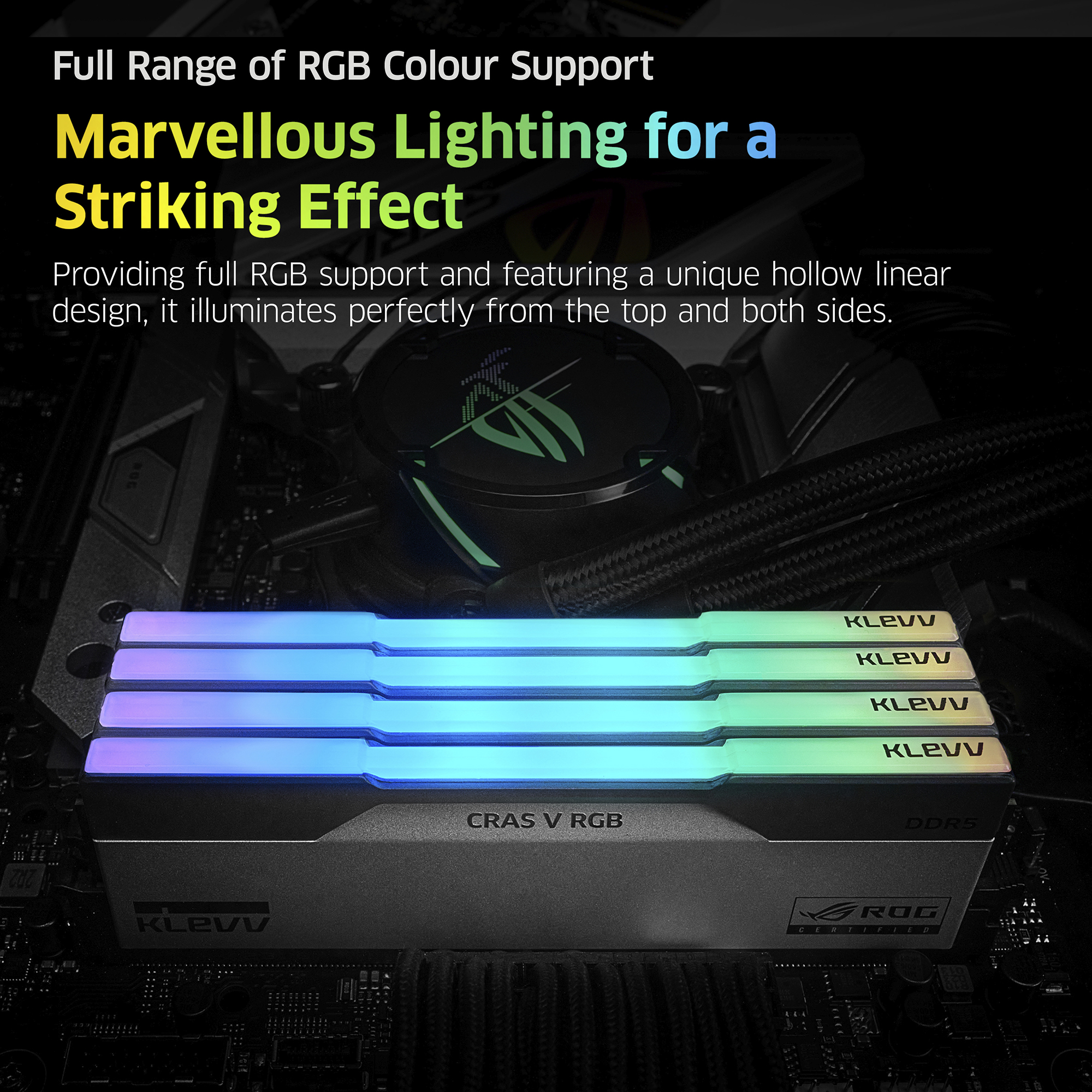 KLEVV CRAS V ROG Certified 48GB (2X24GB) DDR5 RGB Gaming RAM