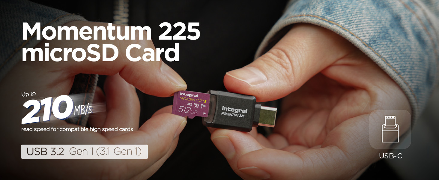Momentum 225 Single Slot USB-C microSD Card Reader | Integral Memory