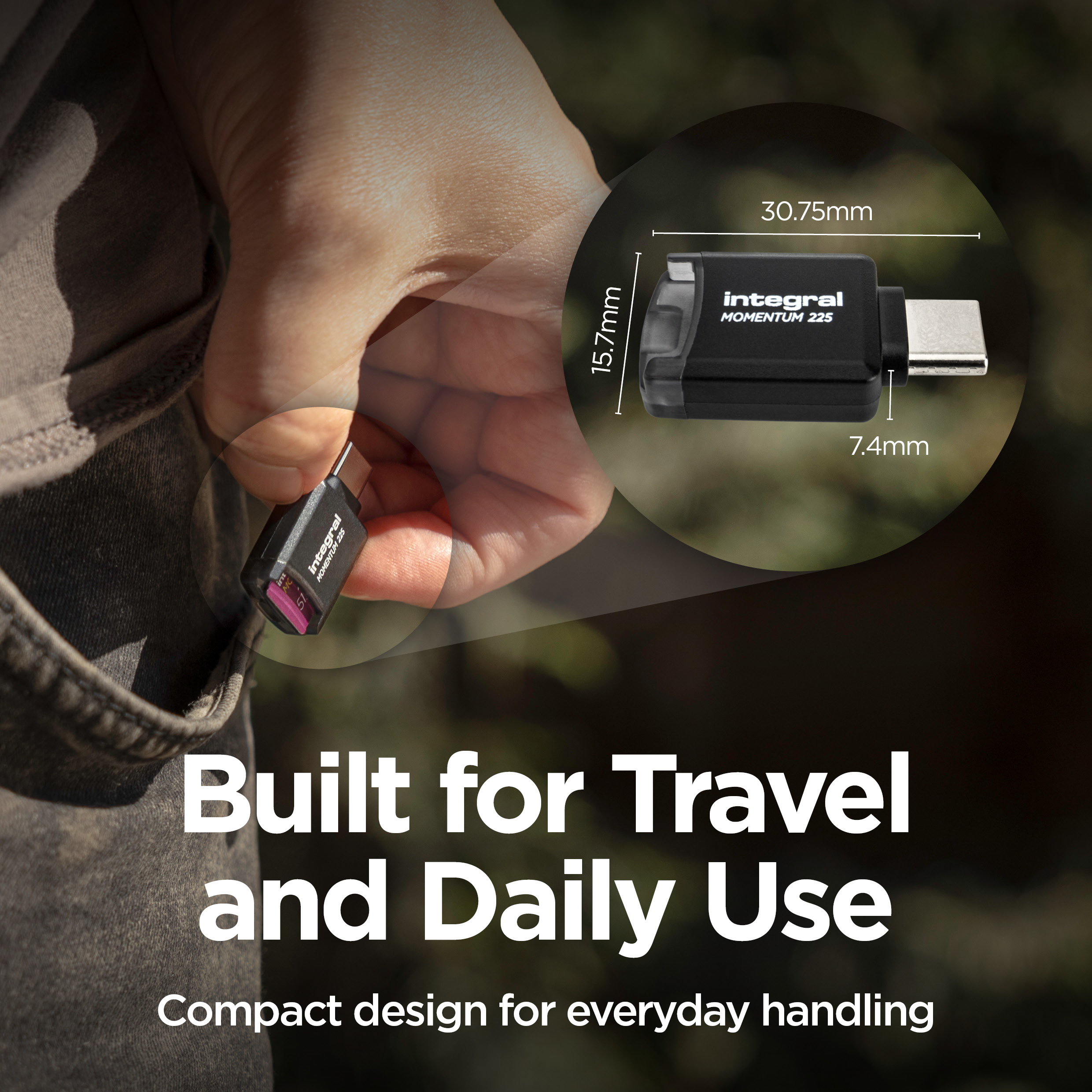 Momentum 225 Single Slot USB-C microSD Card Reader | Integral Memory